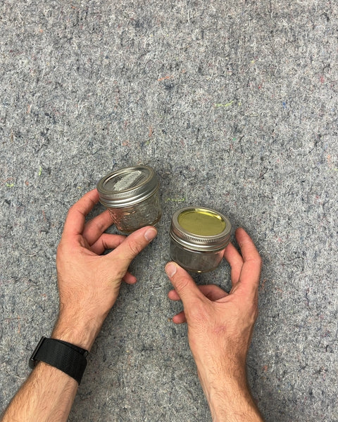 Two Small Glass Jars with Lids