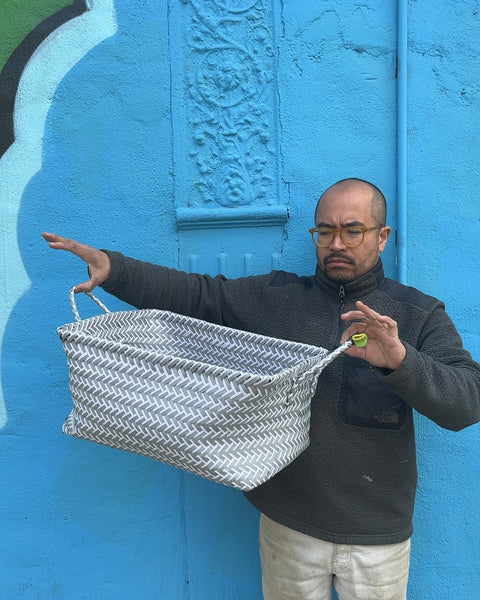 Large Woven Rectangular Storage Basket, 14x18"