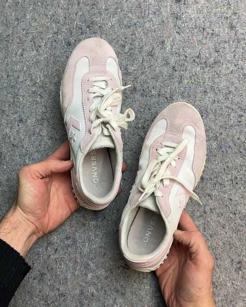 Converse Pink and White Sneakers, Size US 7W or EU 38