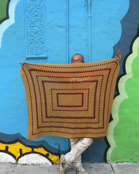 Crochet Square Pattern Blanket, 40x40"