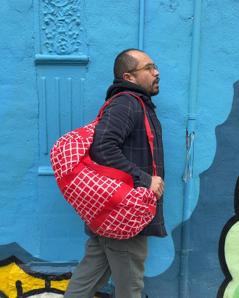 Ikea Gym Bag, Red and White