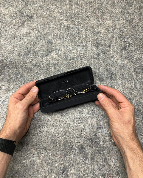 JINS Round Frame Eyeglasses with Case Designed In Tokyo