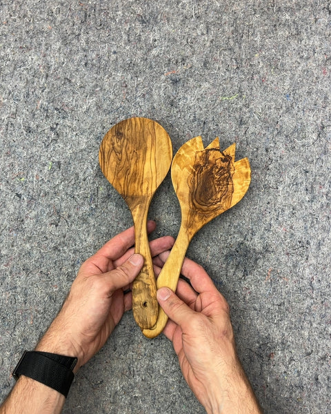 Pretty Wooden Salad Serving Utensils