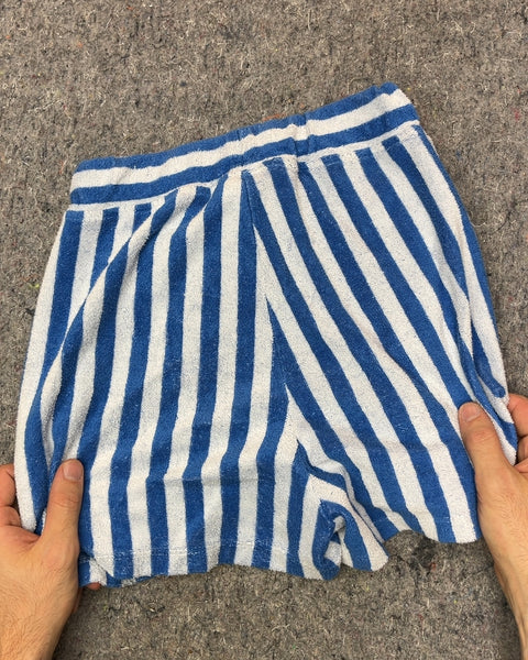 KULE Blue and White Striped Terry Cloth Shorts, Size XS