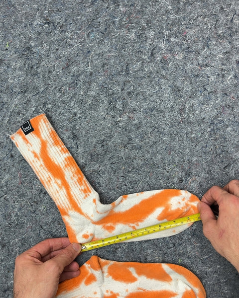 DOE Orange Tie-Dye Crew Socks, Length 9"