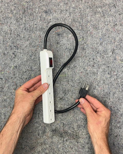 White Slim 6-Outlet Power Strip with Switch