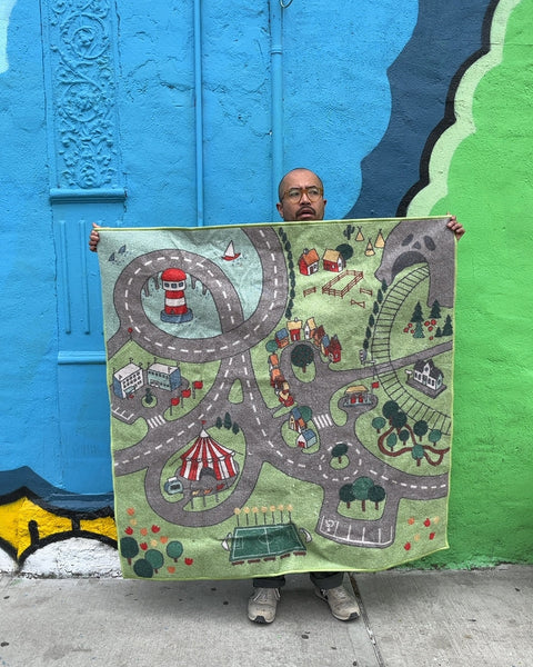 Play Rug with Town Design, 47x47"
