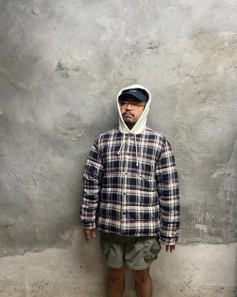 Kith Sterling Quilted Reversible Hoodie Plaid Print Puffer Jacket Coat, Size M