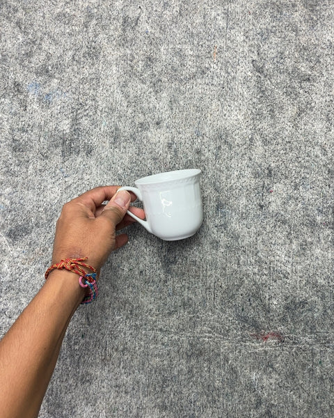 White Ceramic Mug with Embossed Dots