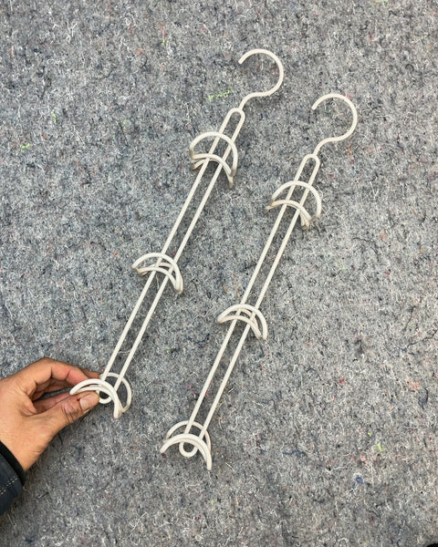 Two White Metal Scarf Hangers