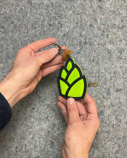 Leaf Shaped Leather Keychains, Set of 2