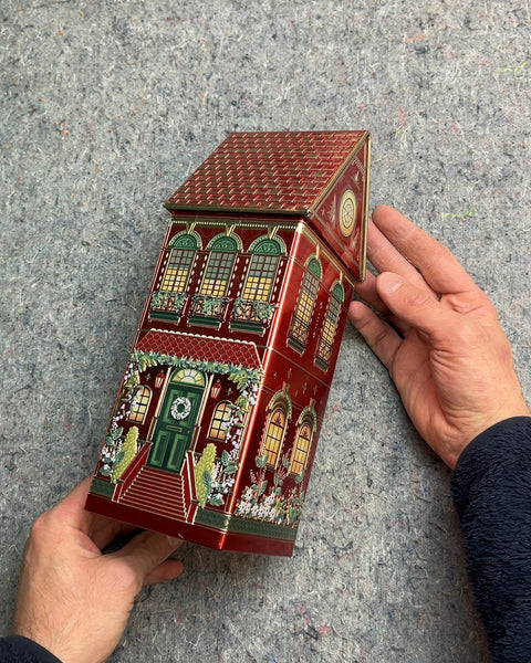 Red House Shaped Tin Box