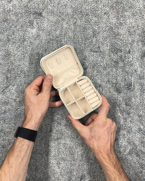 Small White Travel Jewelry Case