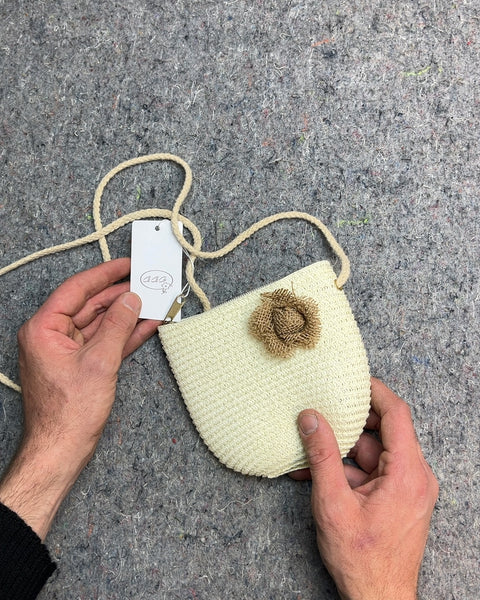 Crochet Mini Crossbody Bag with Flower Detail