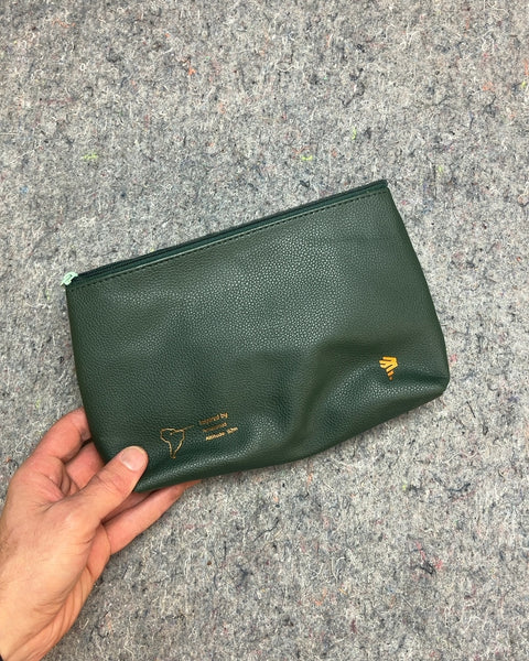 Green Zippered Travel Beauty Pouch