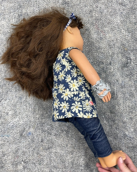 Blinking Doll with Daisy Dress and Jeans