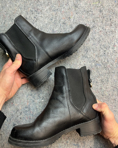 Cole Haan Black Leather Chelsea Boots, Size US 8W