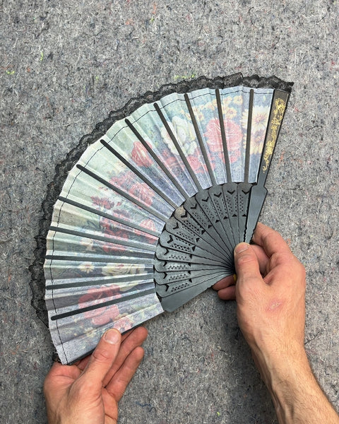 Floral Print Hand Fan