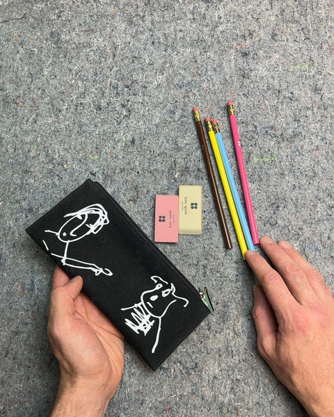 Kate Spade Pencil Case with Pencils and Erasers