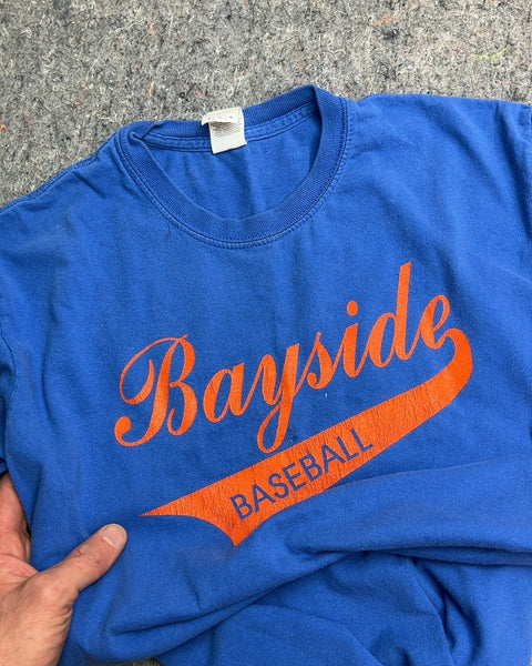 Gildan Bayside Baseball Blue T-Shirt, Size M