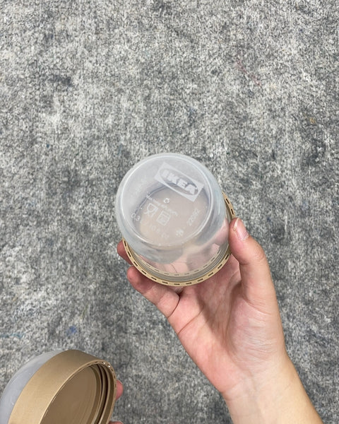 IKEA Clear Plastic Container with Tan Lid
