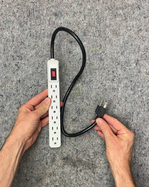 White Slim 6-Outlet Power Strip with Switch