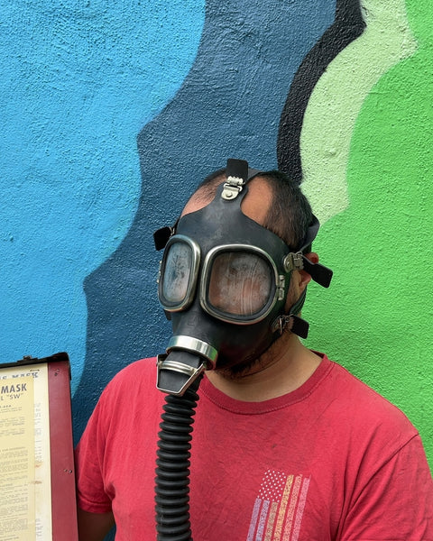 Vintage MSA Type N Gas Mask with Canister