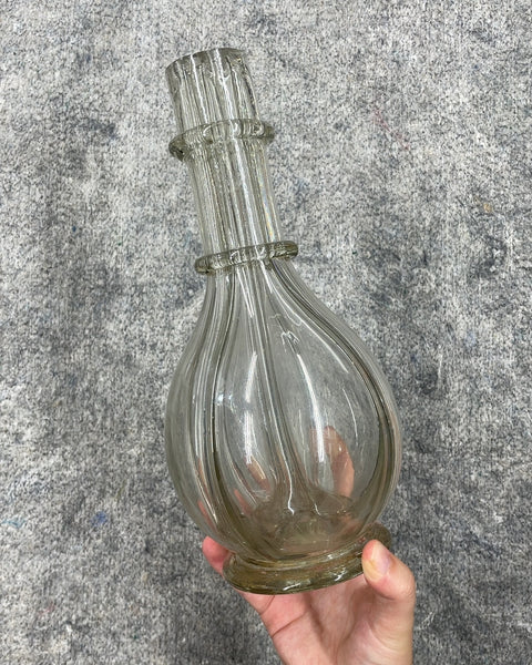 4 Stem Divided Glass Vase, 11 in