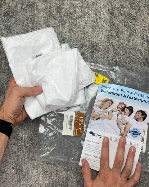 Two Kingnex Premium Waterproof Pillow Protectors, 16x16"