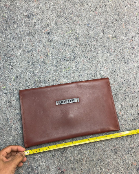 Libby Lane Brown Leather Envelope Clutch