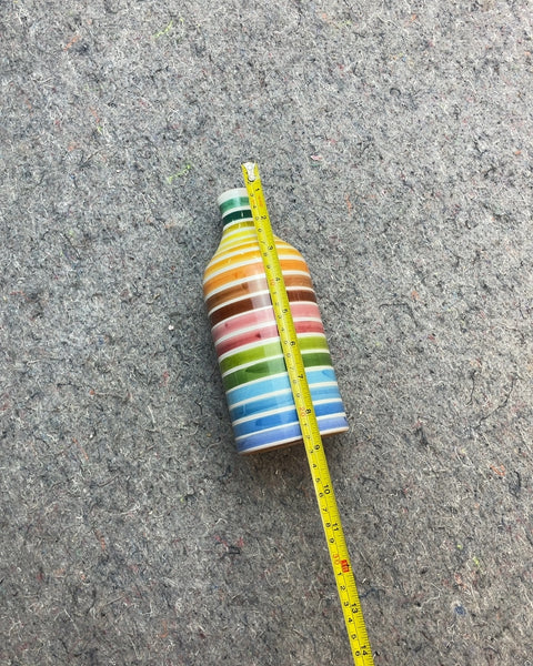 Windowsill in Valencia Striped Ceramic Bottle Vase