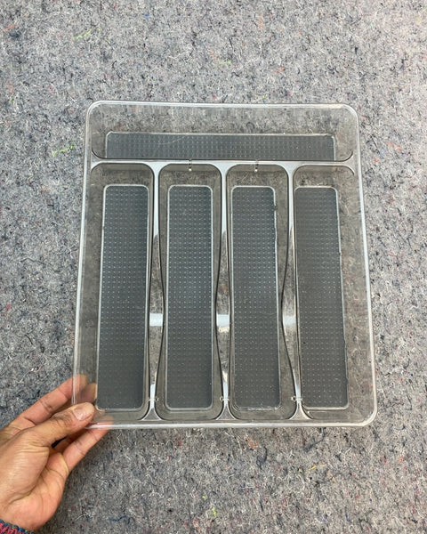 Clear Plastic Cutlery Tray, 11x13"