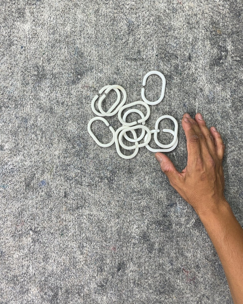 White Plastic Shower Curtain Hooks