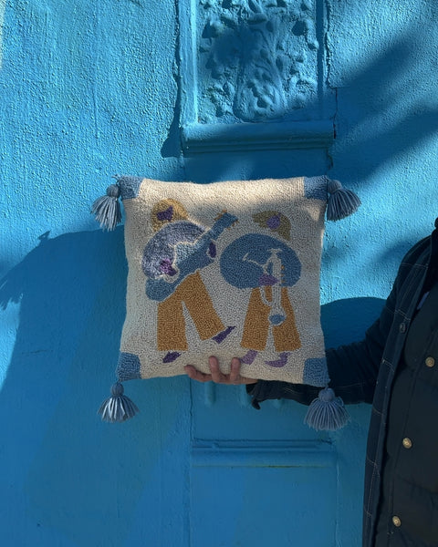 Jams Tassels Wool Hooked Throw Pillow