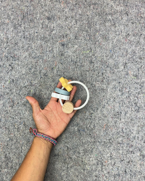 Mori Wooden and Silicone Baby Teether Rattle