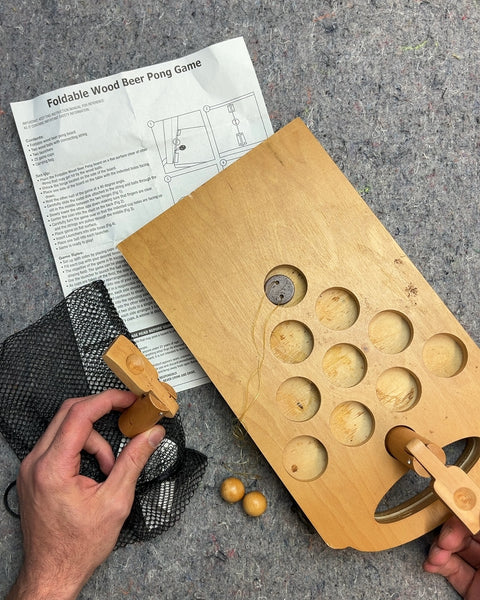 Foldable Wood Beer Pong Game
