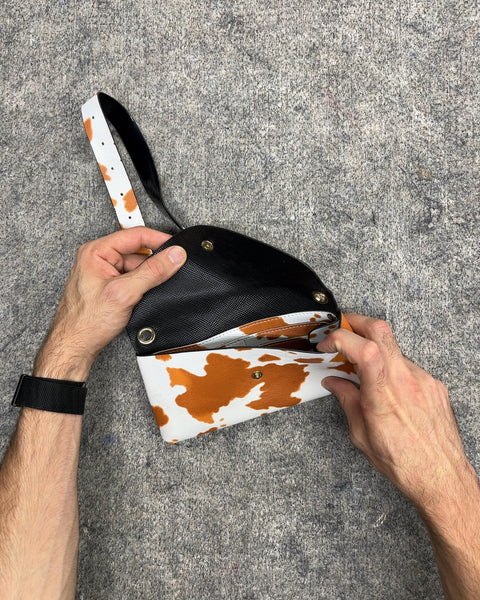 Cow Print Faux Leather Belt Bag Pouch