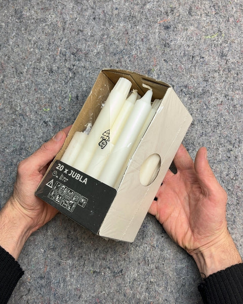 IKEA Jubla 20-Pack White Taper Candles