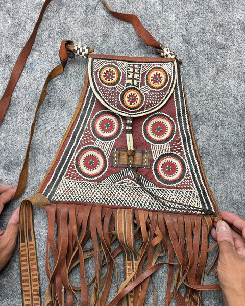 Leather Beaded Fringe Shoulder Bag