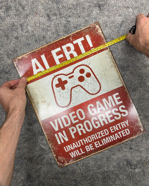 Desperate Enterprises Video Game in Progress Tin Sign, 12x16"