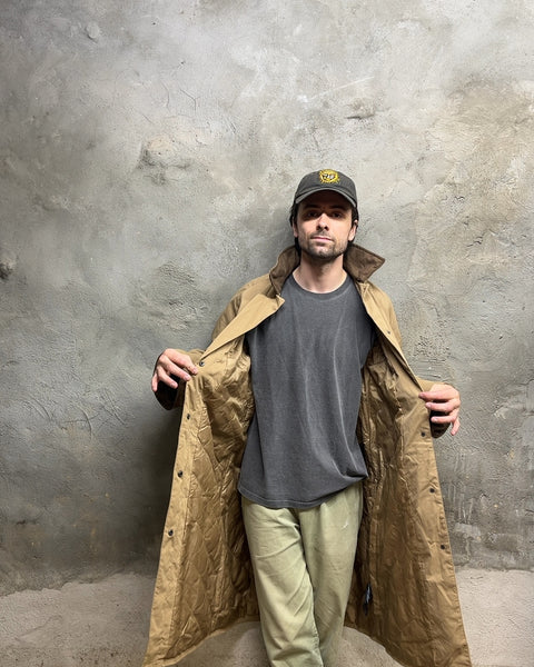 ONLY Tan Quilted Long Coat, Size XS