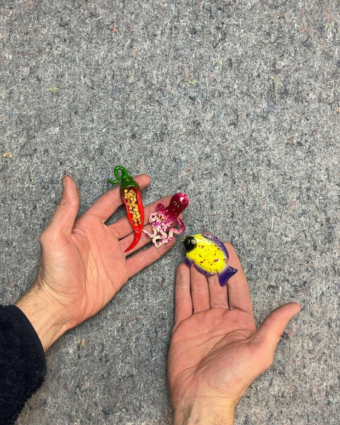 Decorative Glass Magnets, 3-Piece Set