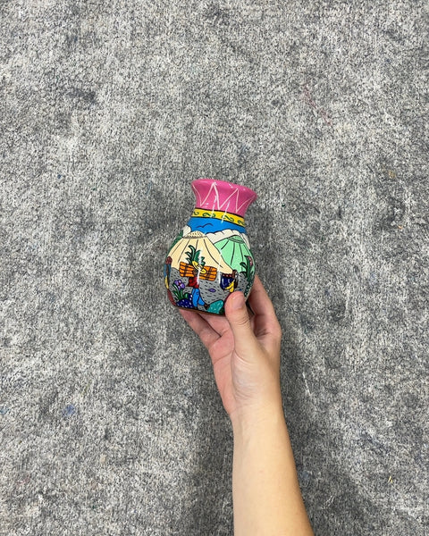 Hand Painted Decorative Vase, 5 in x 4 in