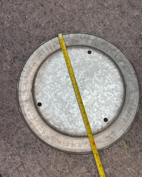 Galvanized Metal Tray with Gold Rim