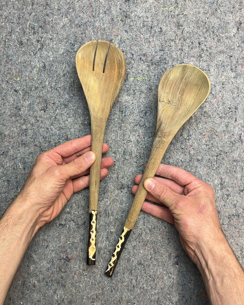 Pretty Wooden Salad Serving Utensils