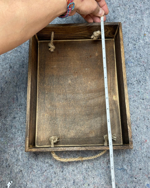 Wooden Box with Rope Handle