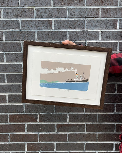 Framed Tugboat John King Print, 12x16"