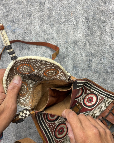 Leather Beaded Fringe Shoulder Bag