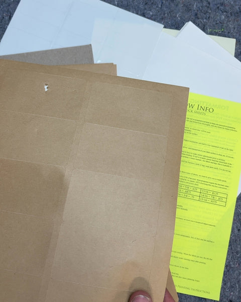Bunch Of Label and Cardstock Sheets