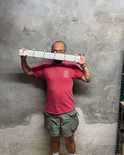 White Wall Mounted Coat Rack with 6 Hooks